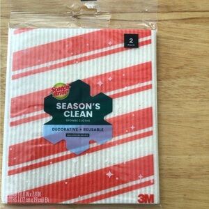 Red and White Sponge Cloths - 2 Pack